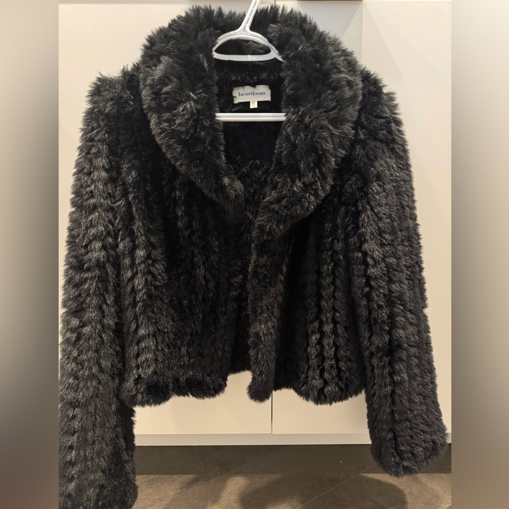 Heartloom Black Faux Fur Jacket